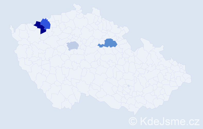 Příjmení: 'Kleinanderová', počet výskytů 9 v celé ČR