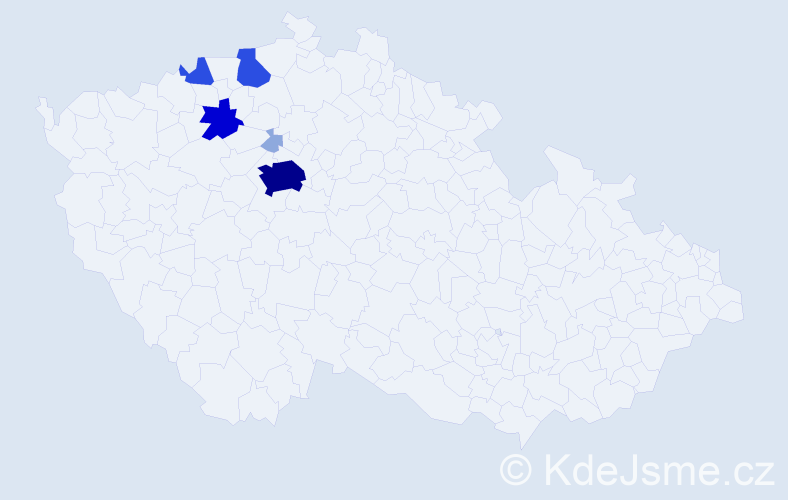 Příjmení: 'Kalach', počet výskytů 26 v celé ČR