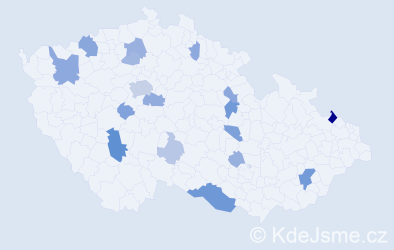 Příjmení: 'Záloha', počet výskytů 48 v celé ČR