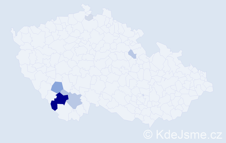 Příjmení: 'Čužna', počet výskytů 29 v celé ČR