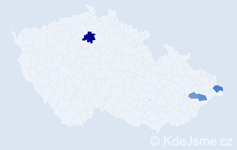 Příjmení: 'Prasličáková', počet výskytů 7 v celé ČR