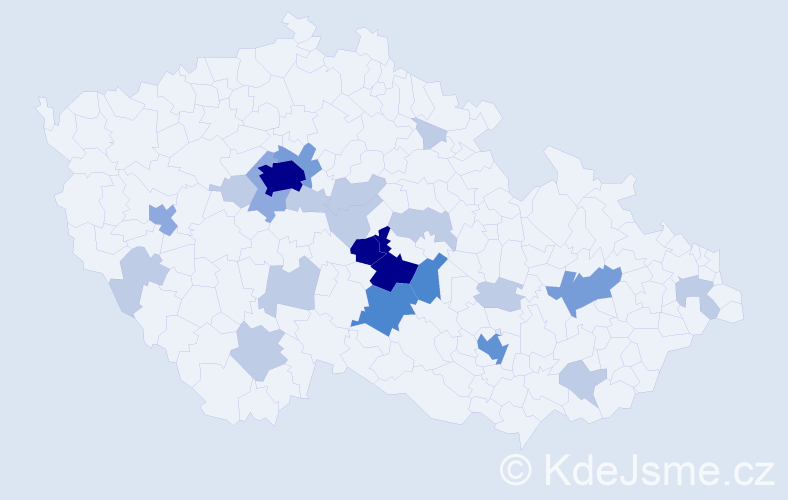 Příjmení: 'Dejmalová', počet výskytů 66 v celé ČR