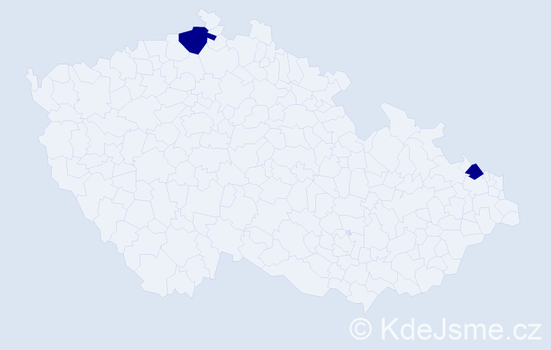 Příjmení: 'Adamsonová', počet výskytů 2 v celé ČR