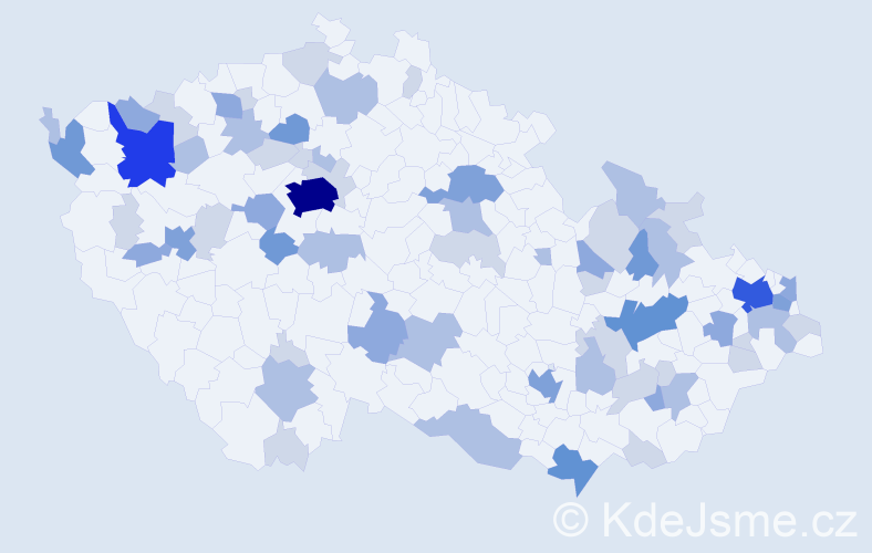 Příjmení: 'Hricová', počet výskytů 163 v celé ČR