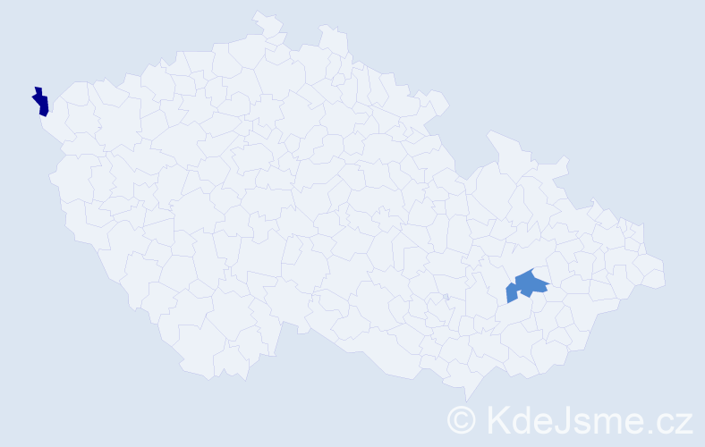 Příjmení: 'Kardas', počet výskytů 3 v celé ČR