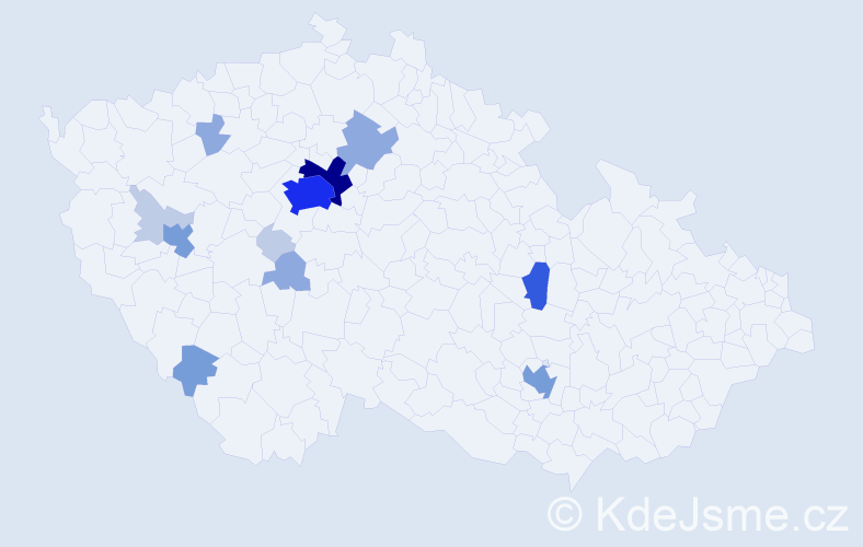 Příjmení: 'Voděrová', počet výskytů 40 v celé ČR