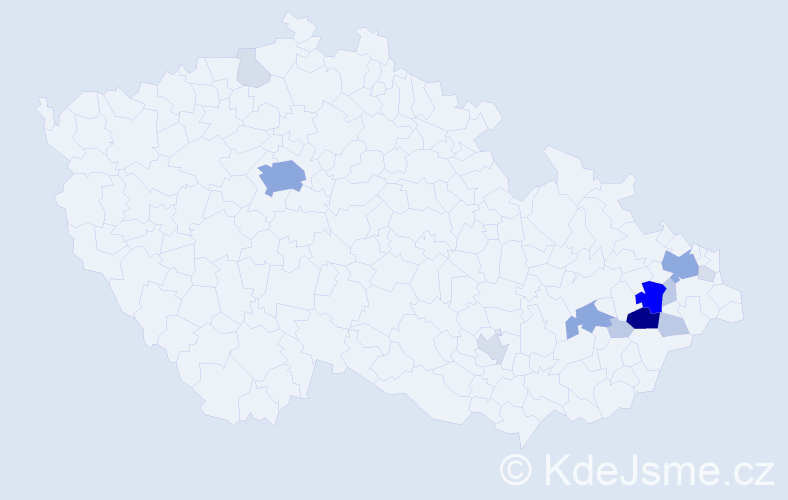 Příjmení: 'Kremel', počet výskytů 54 v celé ČR