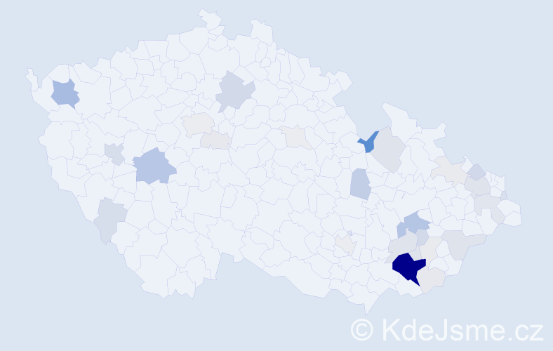 Příjmení: 'Grebeň', počet výskytů 127 v celé ČR