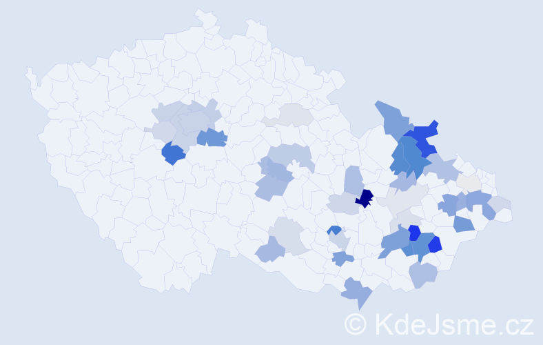 Příjmení: 'Páleníček', počet výskytů 121 v celé ČR