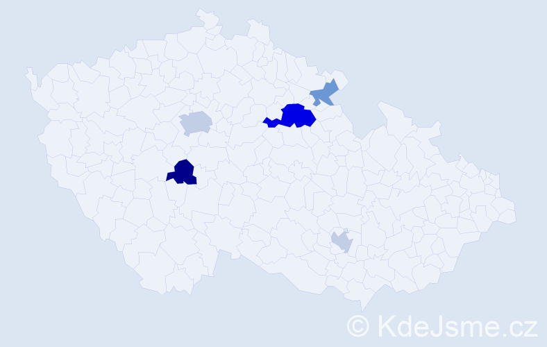 Příjmení: 'Dovec', počet výskytů 10 v celé ČR