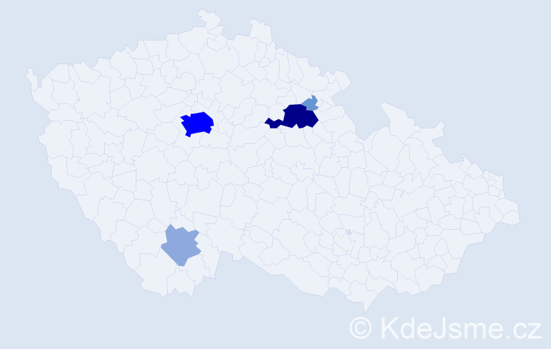 Příjmení: 'Rejmánková', počet výskytů 18 v celé ČR