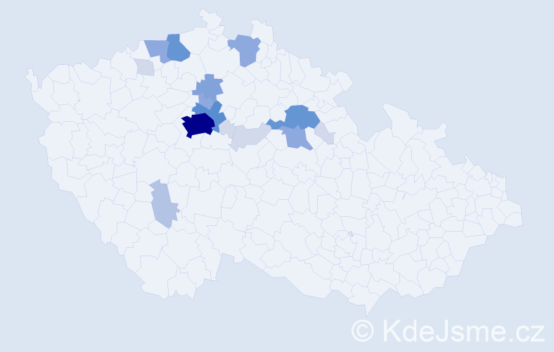 Příjmení: 'Kulič', počet výskytů 57 v celé ČR