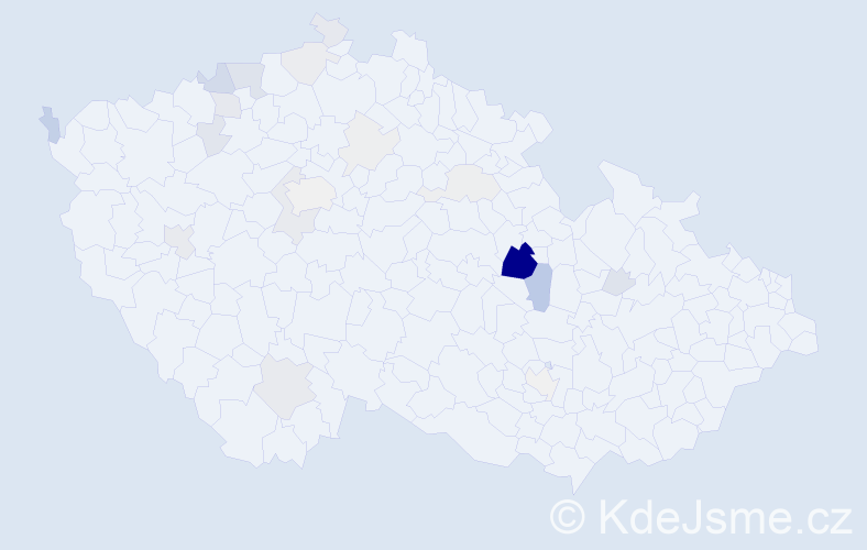 Příjmení: 'Tobek', počet výskytů 65 v celé ČR