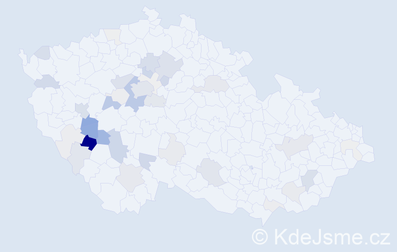 Příjmení: 'Ladman', počet výskytů 134 v celé ČR