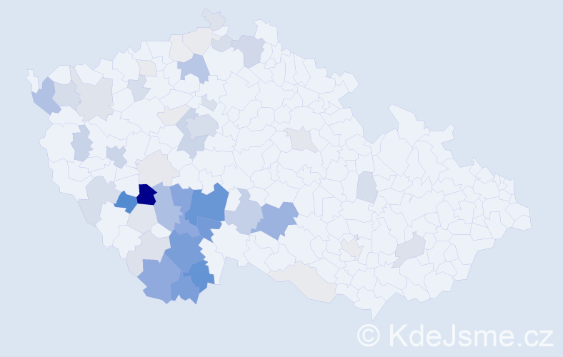 Příjmení: 'Cvachová', počet výskytů 178 v celé ČR