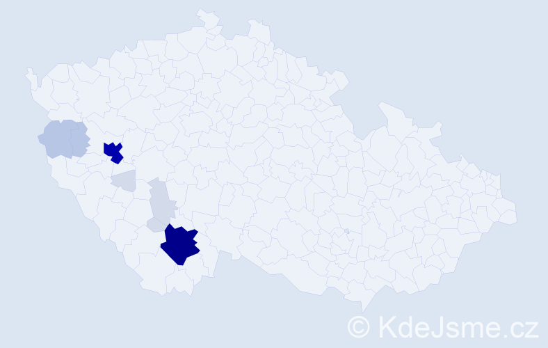 Příjmení: 'Vacikar', počet výskytů 40 v celé ČR