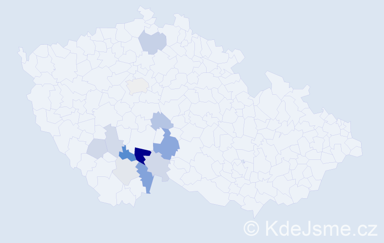 Příjmení: 'Chynová', počet výskytů 23 v celé ČR