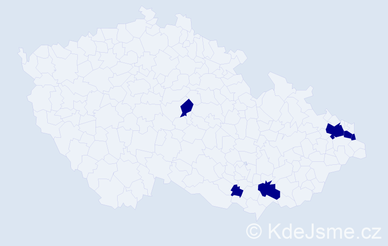 Příjmení: 'Beňušková', počet výskytů 6 v celé ČR