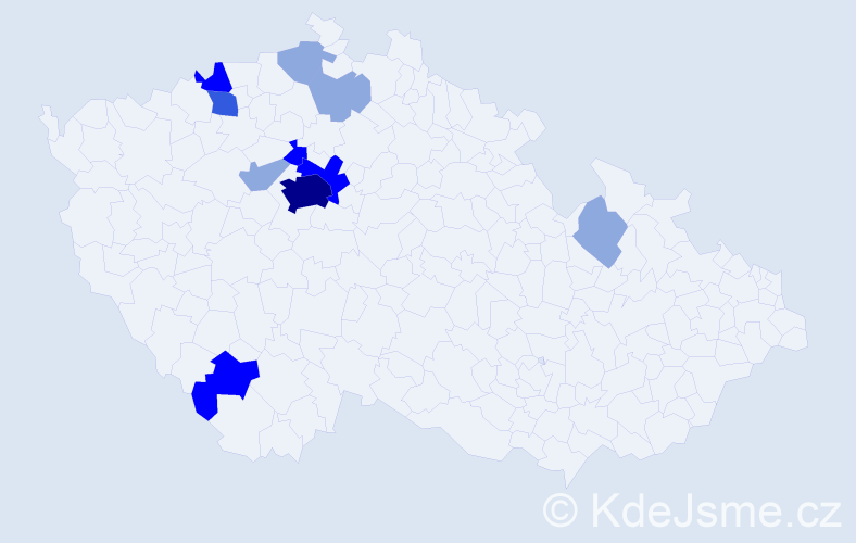 Příjmení: 'Čmerdová', počet výskytů 28 v celé ČR