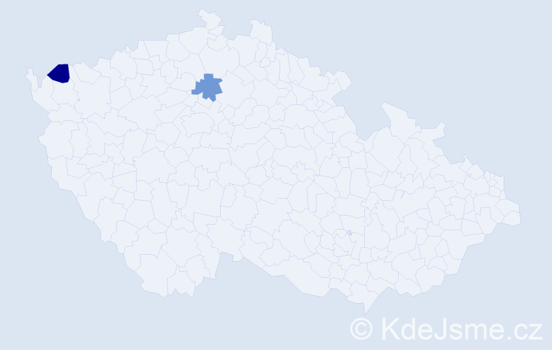 Příjmení: 'Váczi', počet výskytů 8 v celé ČR