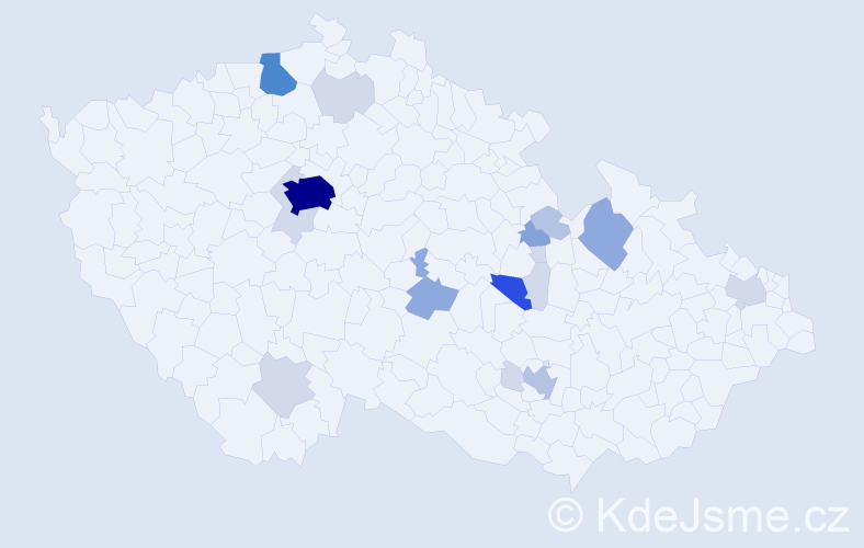 Příjmení: 'Čípa', počet výskytů 55 v celé ČR
