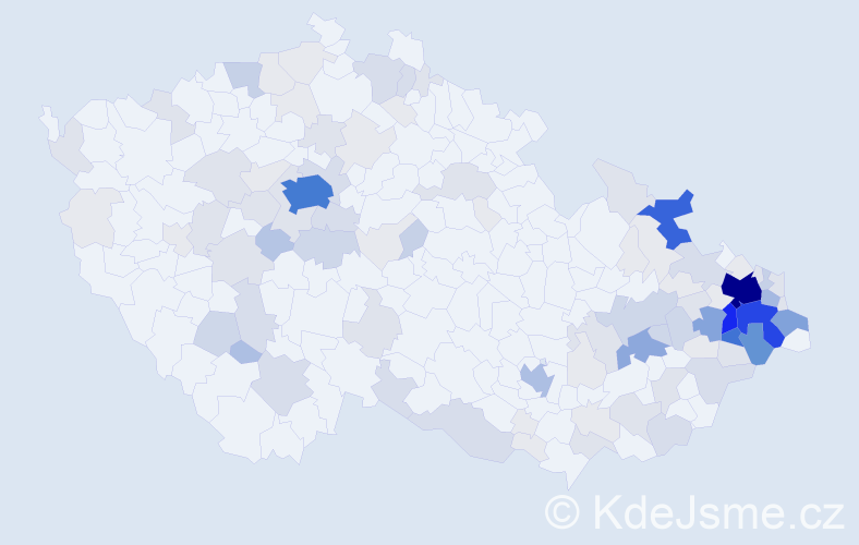 Příjmení: 'Konvičková', počet výskytů 462 v celé ČR