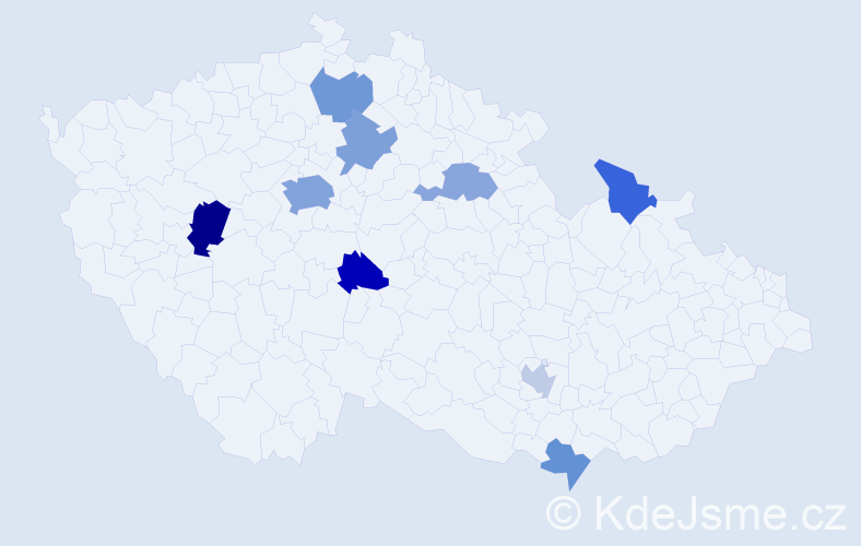 Příjmení: 'Stoychev', počet výskytů 16 v celé ČR