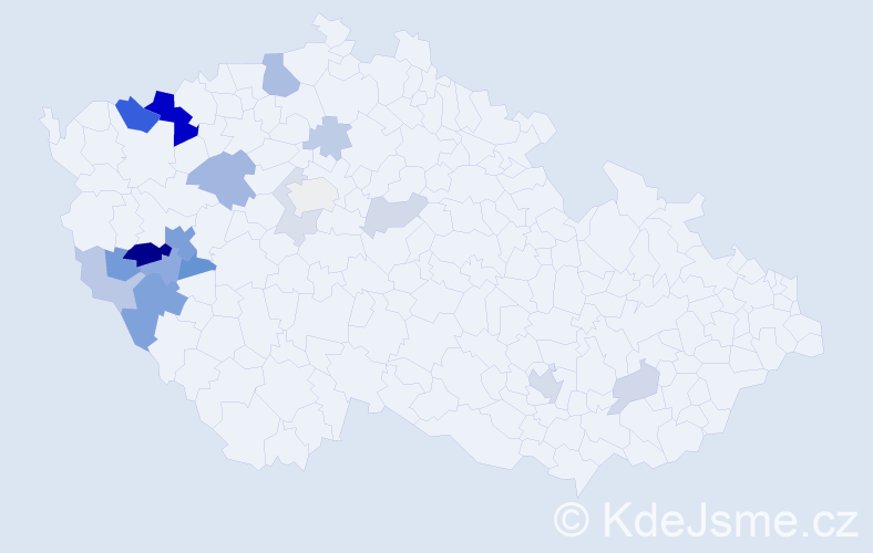 Příjmení: 'Bardoun', počet výskytů 46 v celé ČR