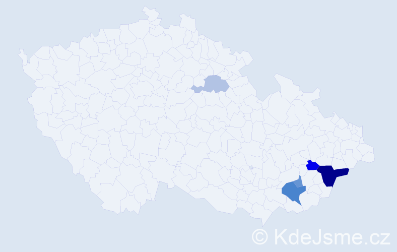 Příjmení: 'Gryger', počet výskytů 11 v celé ČR
