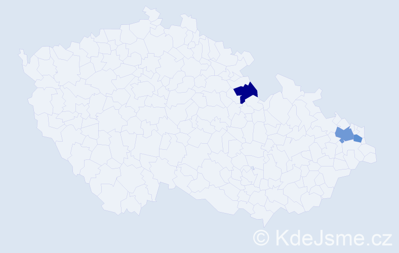 Příjmení: 'Czajka', počet výskytů 4 v celé ČR