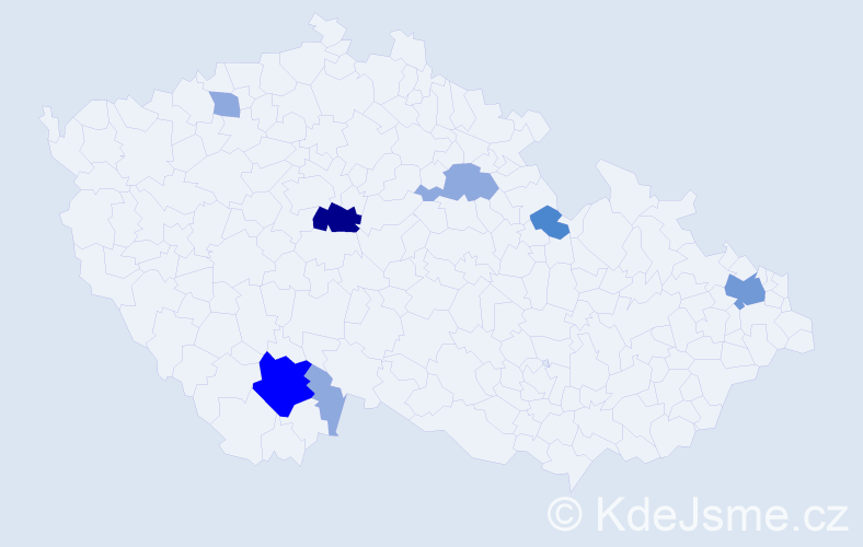 Příjmení: 'Vaškovská', počet výskytů 18 v celé ČR