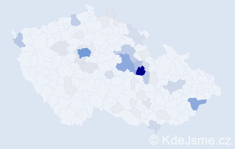 Příjmení: 'Kabrhel', počet výskytů 202 v celé ČR