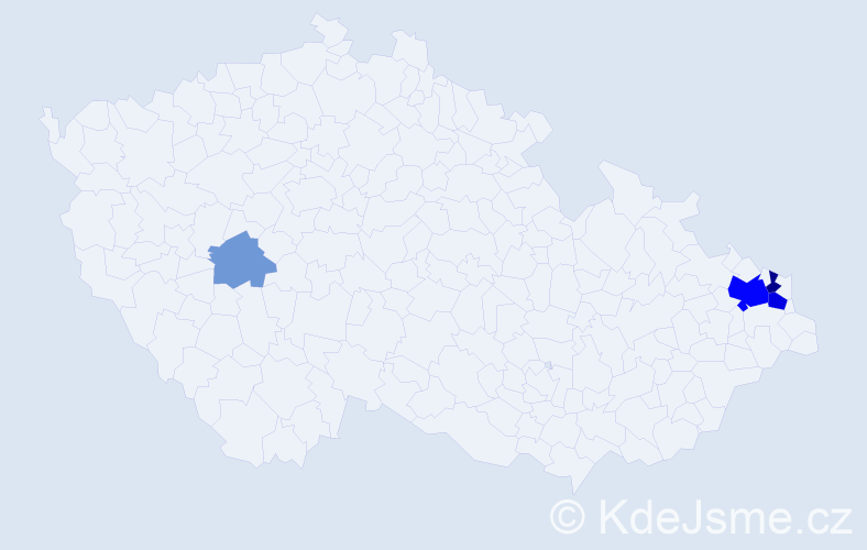 Příjmení: 'Saj', počet výskytů 13 v celé ČR
