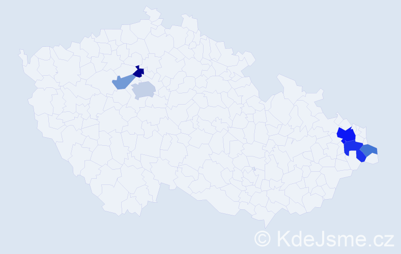 Příjmení: 'Bandola', počet výskytů 12 v celé ČR