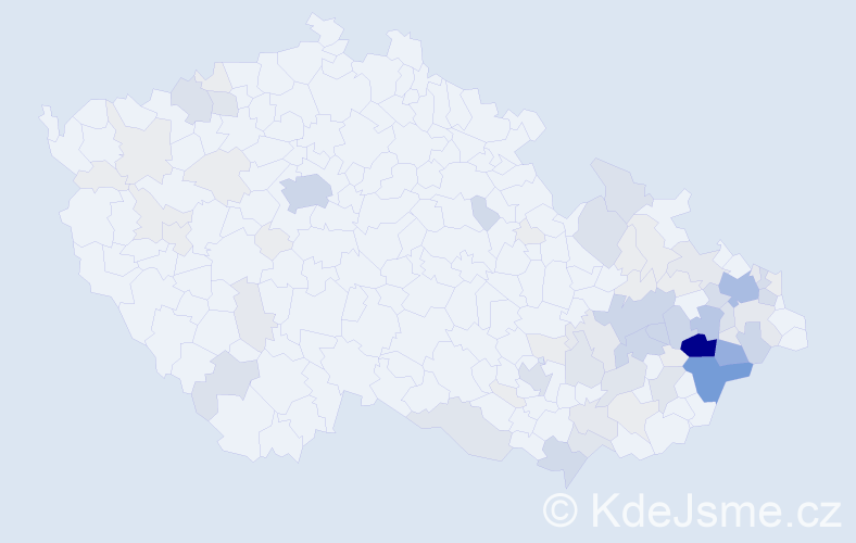 Příjmení: 'Konvičná', počet výskytů 312 v celé ČR