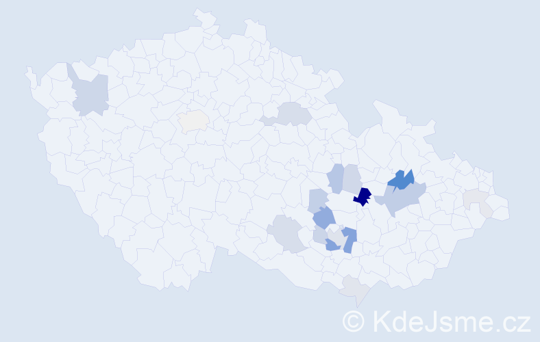 Příjmení: 'Havigerová', počet výskytů 50 v celé ČR