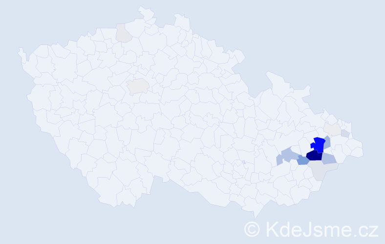 Příjmení: 'Kremel', počet výskytů 53 v celé ČR