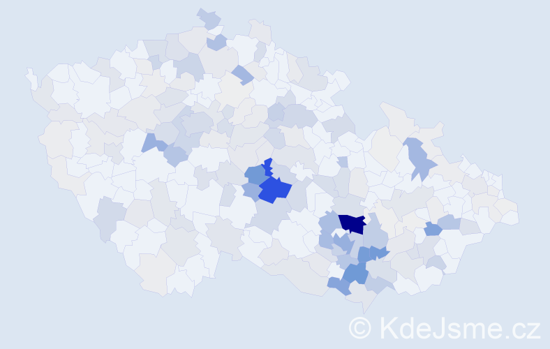 Příjmení: 'Kocman', počet výskytů 805 v celé ČR