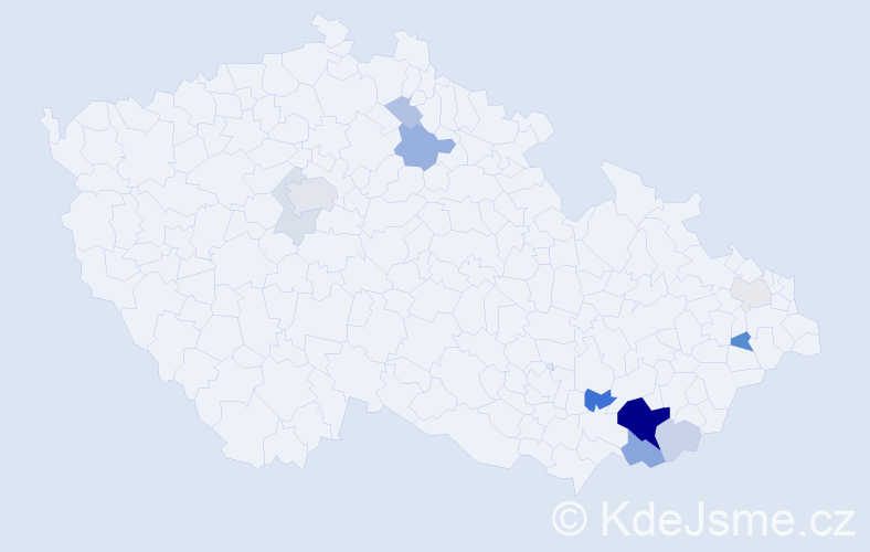 Příjmení: 'Machynka', počet výskytů 35 v celé ČR