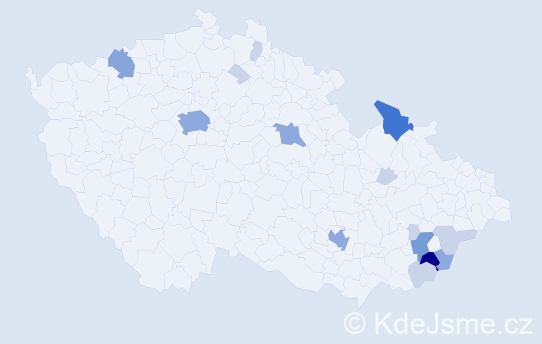 Příjmení: 'Latinák', počet výskytů 41 v celé ČR