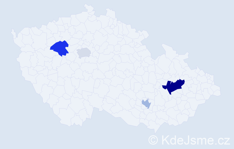 Příjmení: 'Czibor', počet výskytů 6 v celé ČR