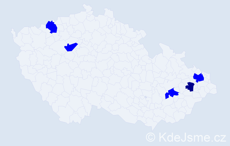 Příjmení: 'Dávidíková', počet výskytů 11 v celé ČR