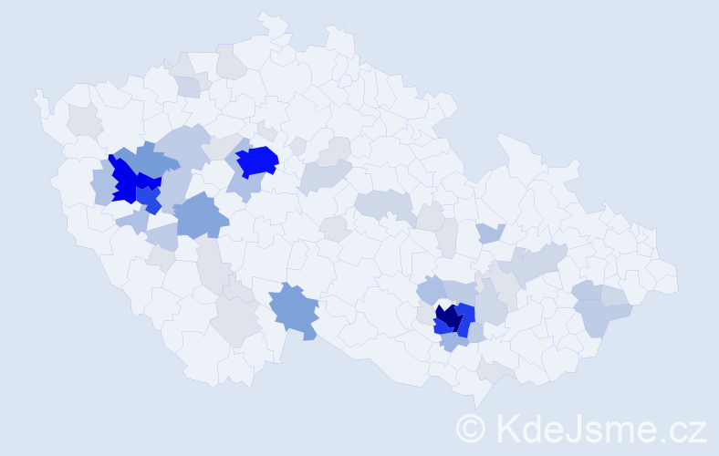 Příjmení: 'Chudáčková', počet výskytů 217 v celé ČR