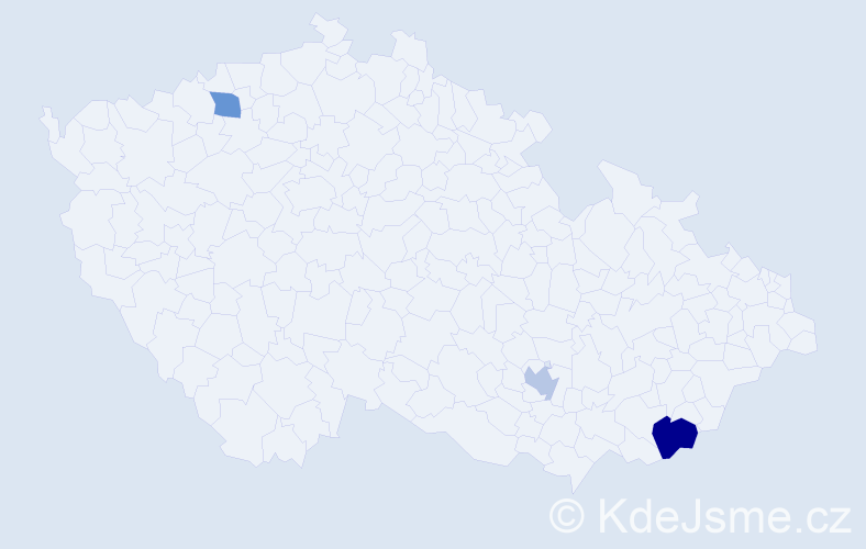Příjmení: 'Kútiková', počet výskytů 4 v celé ČR
