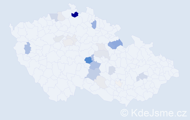 Příjmení: 'Lebruška', počet výskytů 87 v celé ČR