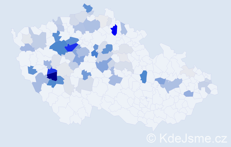 Příjmení: 'Baroch', počet výskytů 282 v celé ČR