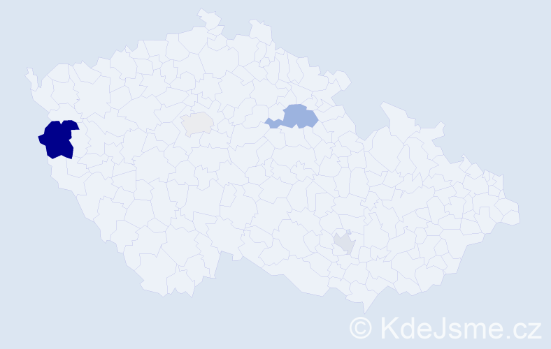 Příjmení: 'Topercer', počet výskytů 8 v celé ČR