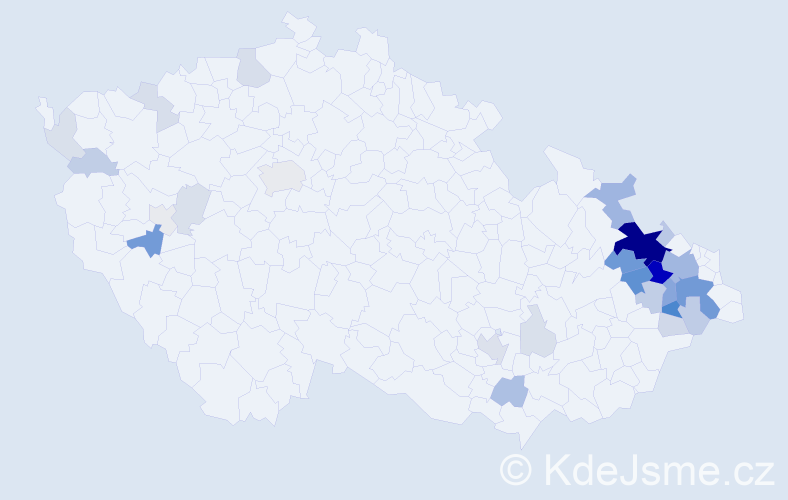 Příjmení: 'Satková', počet výskytů 114 v celé ČR