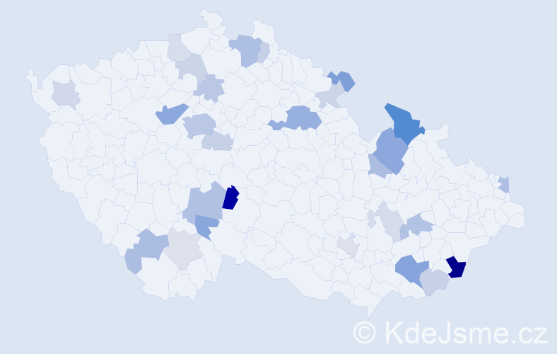 Příjmení: 'Ungermannová', počet výskytů 67 v celé ČR