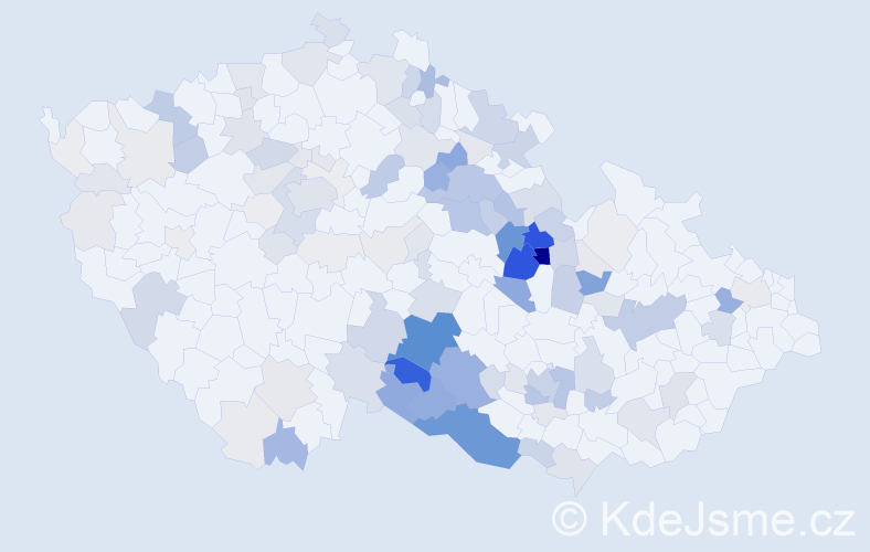 Příjmení: 'Štancl', počet výskytů 484 v celé ČR